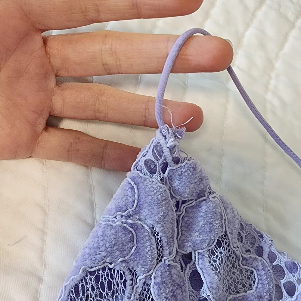 For Love & Lemons Lavender Lace Midi Dress with High Side Slit - Picture 10 of 10